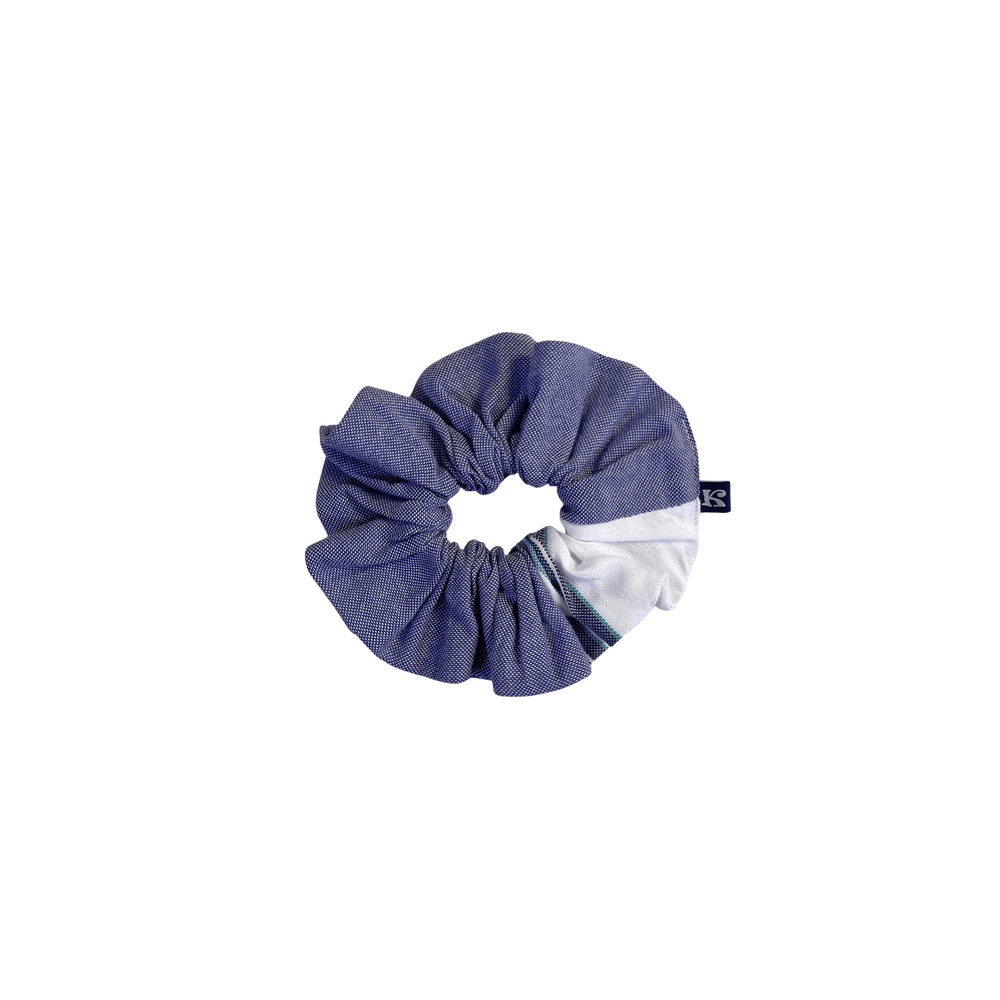 Tatu Blue Kikoy Hair Scrunchie
