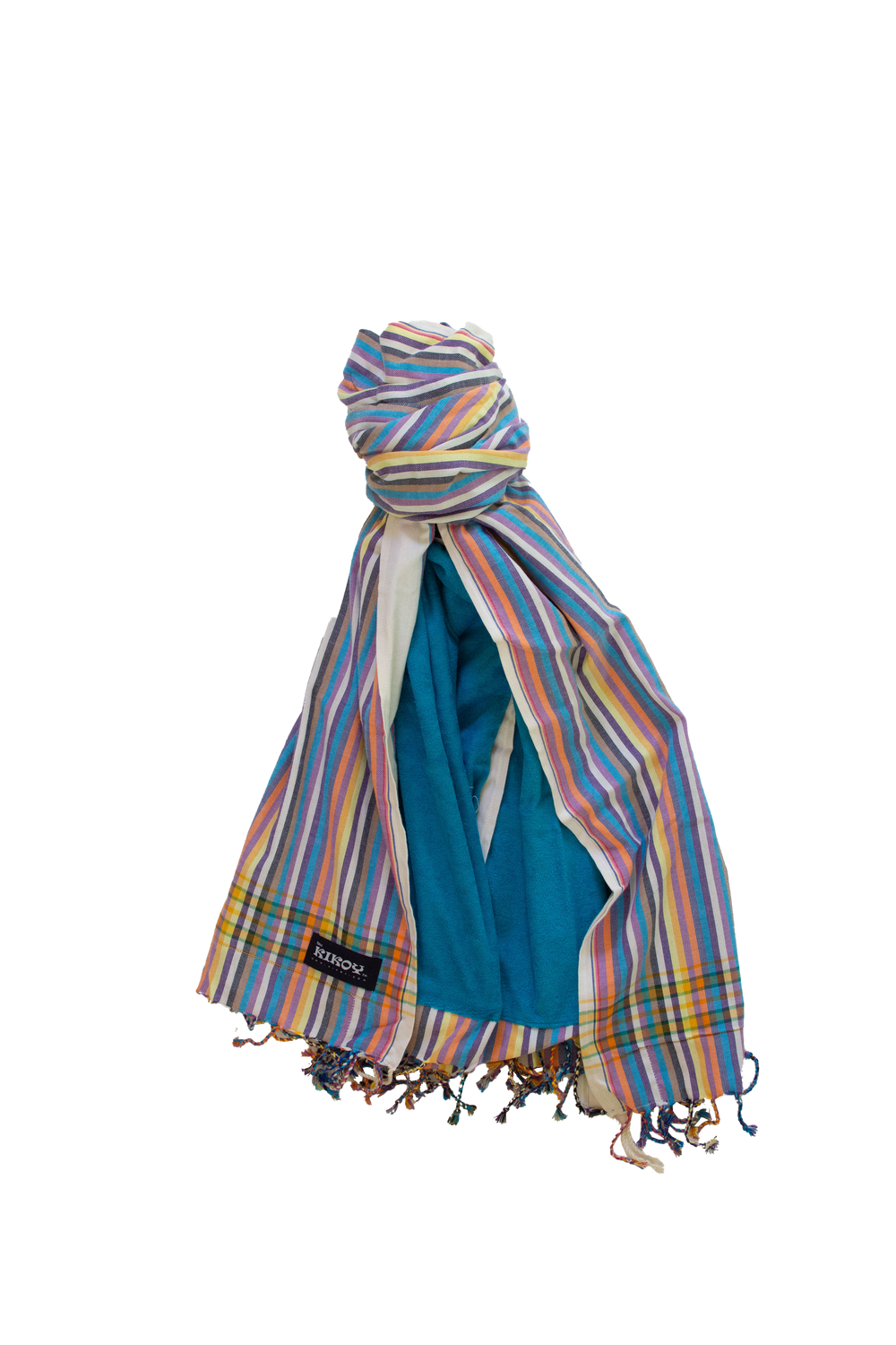 Bamburi Sunset Kikoy Beach Towel Lined With Blue Towel