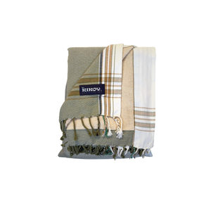 Tiva Safari Beige Kikoy Beach Towel