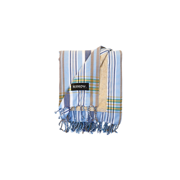 Bofa Blue Beige Kikoy Beach Towel