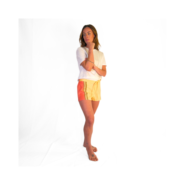 Malindi Peach Kikoy Short Shorts
