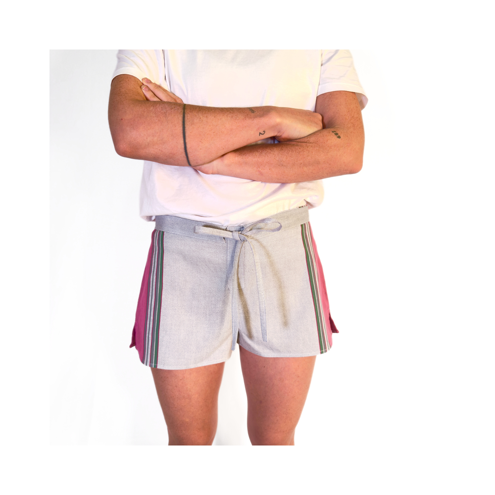 Malindi Grey Kikoy Short Shorts