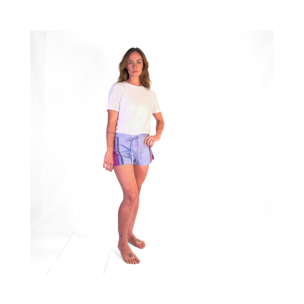 Malindi Blue Kikoy Short Shorts