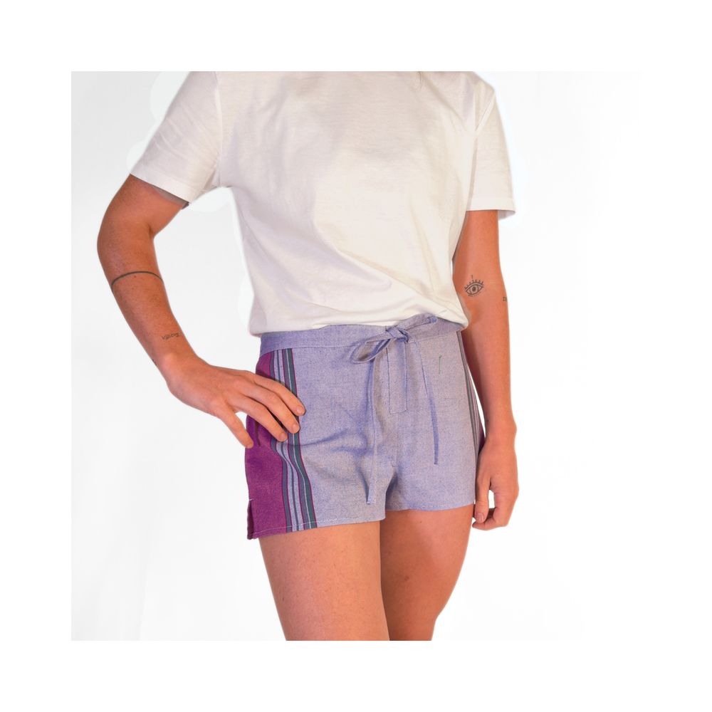 Malindi Blue Kikoy Short Shorts