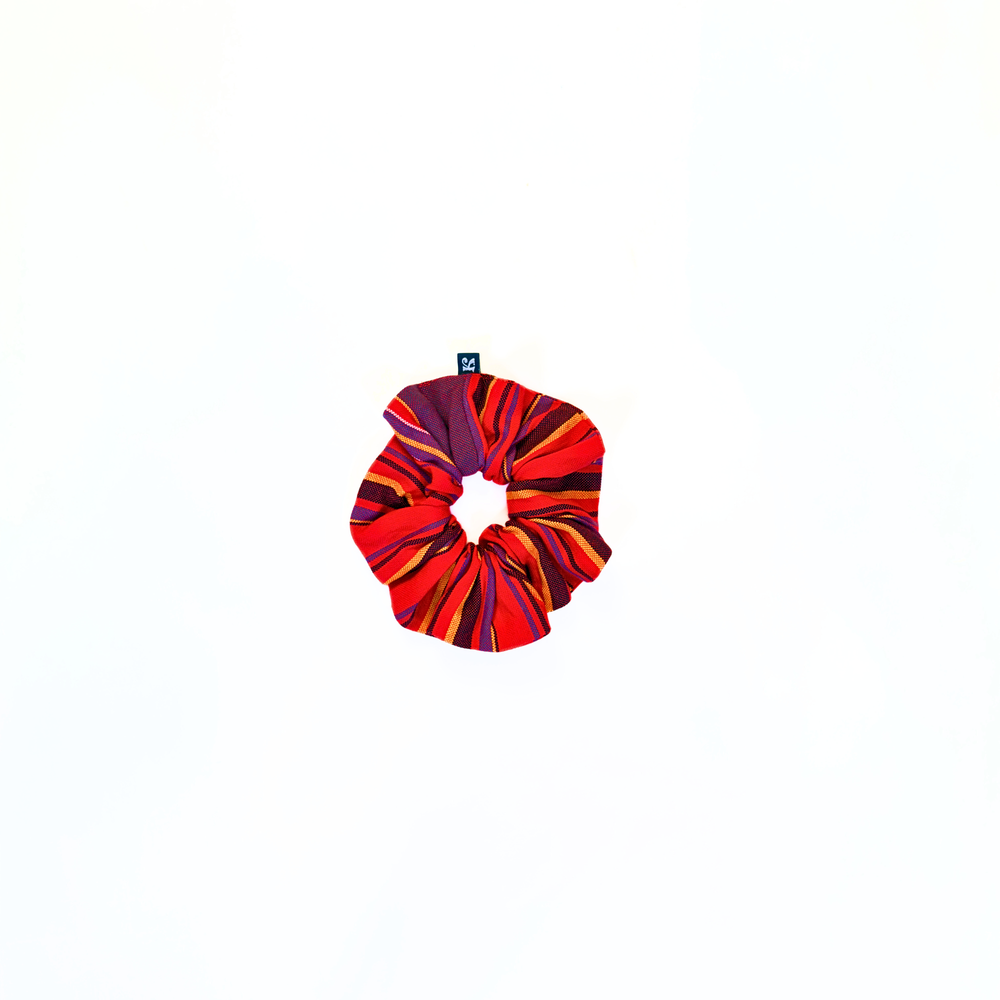 Lamu Red Kikoy Hair Scrunchie