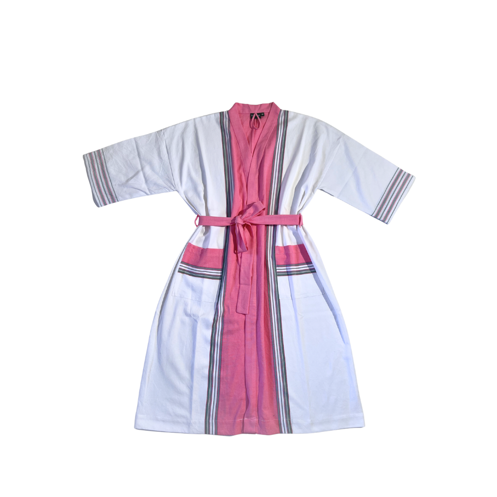 Malindi White Kikoy Robe