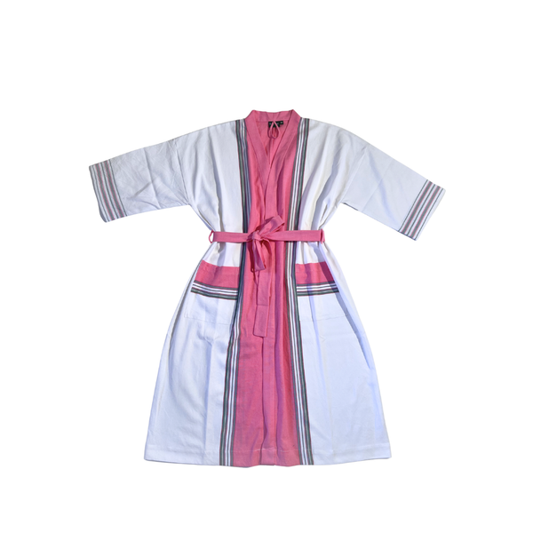 Malindi White Kikoy Robe