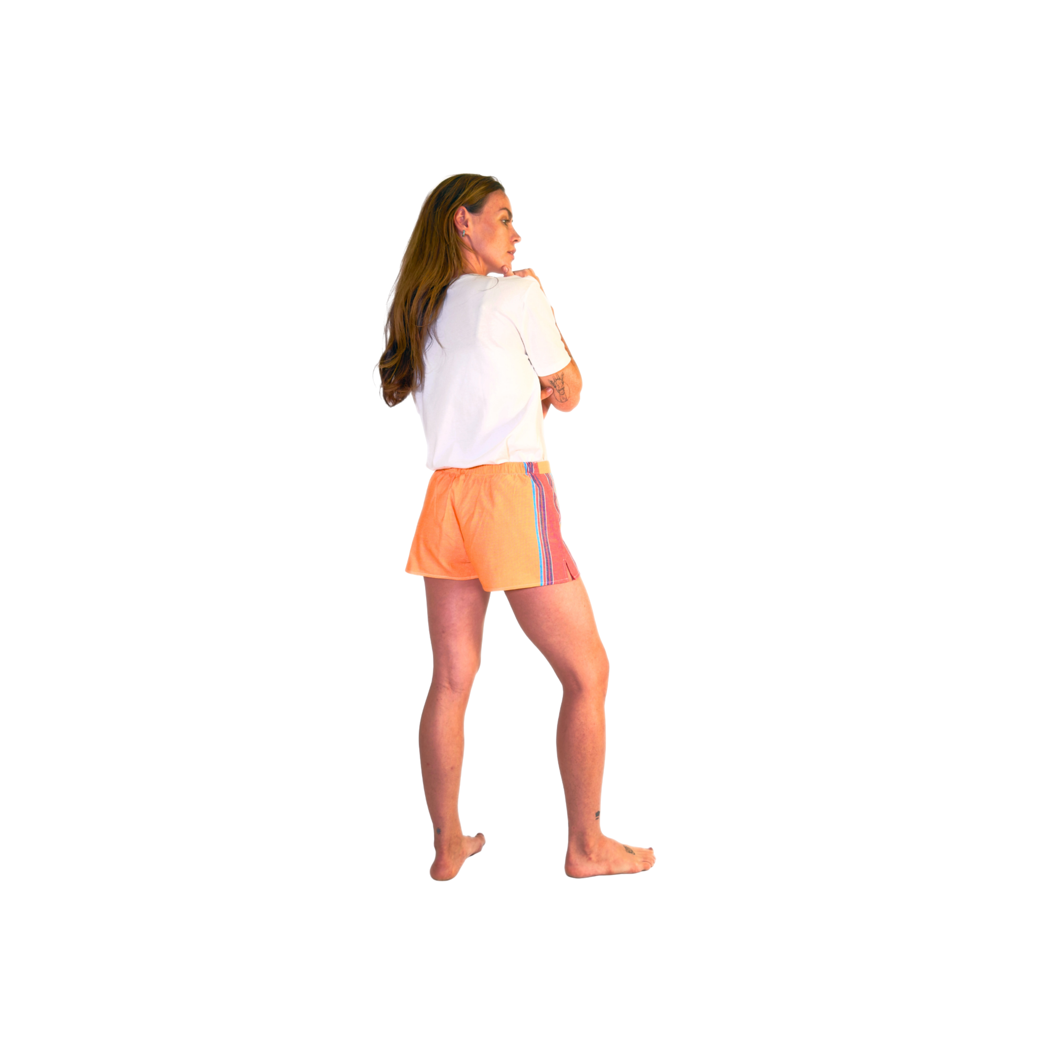 Nairobi Orange Kikoy Short Shorts