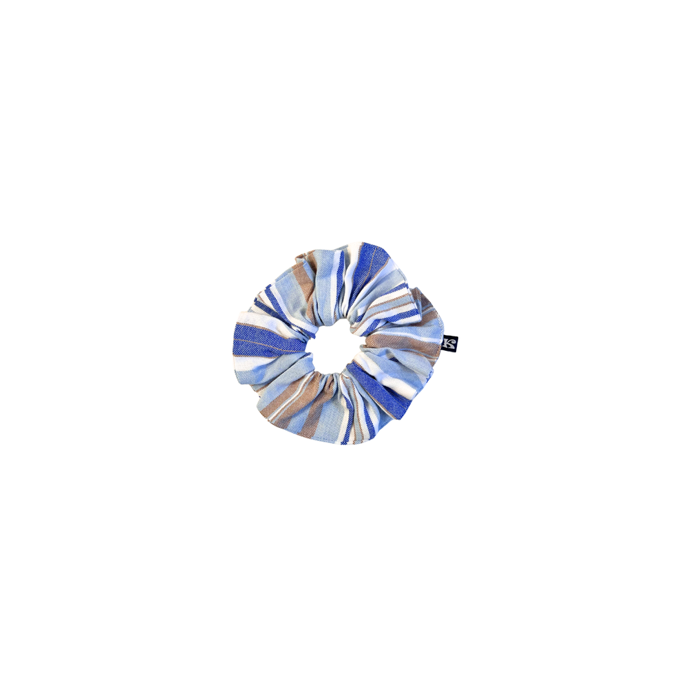 Bofa Blue Kikoy Hair Scrunchie